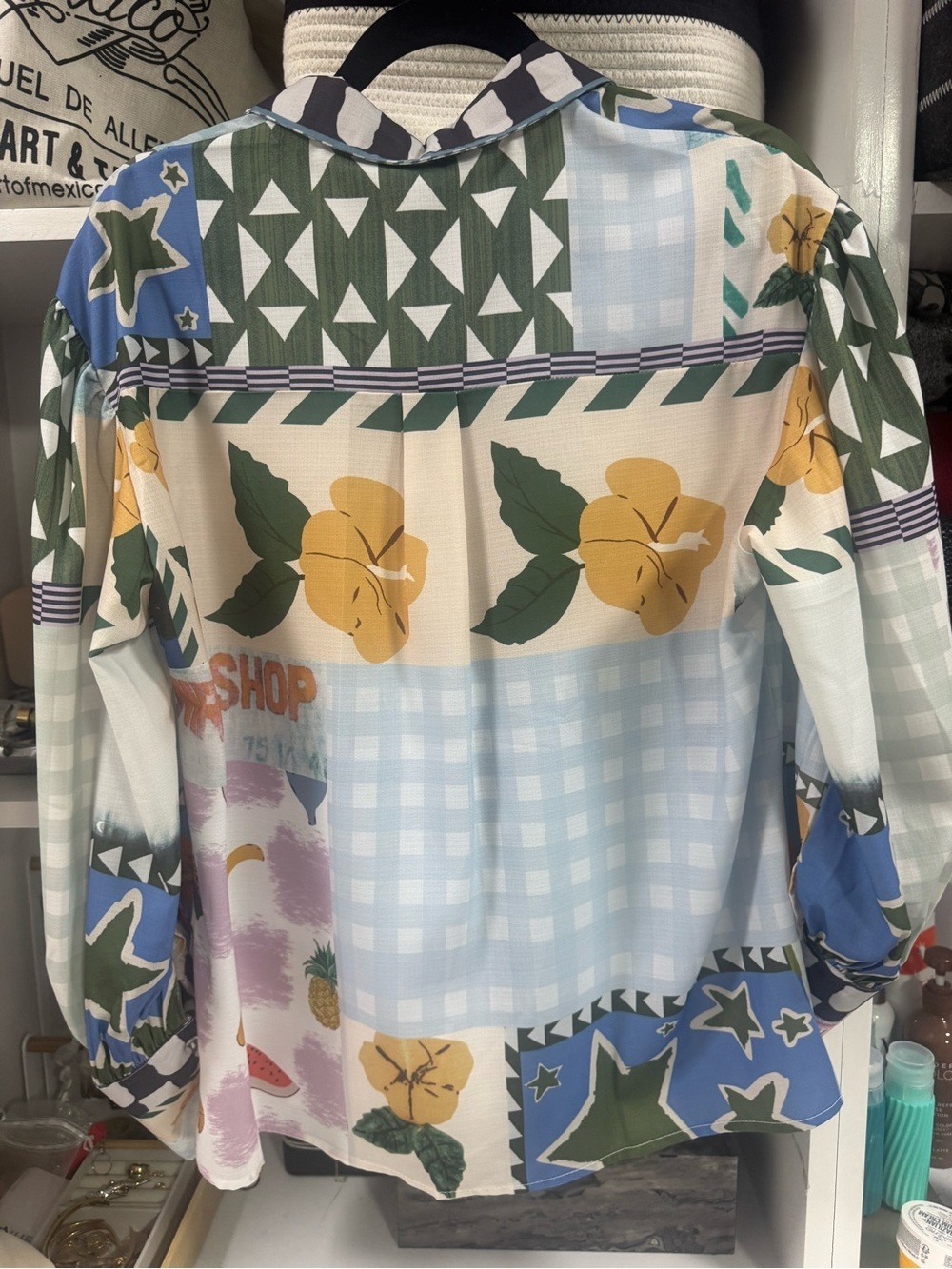 Casual Patchwork Button-Up Shirt - Multicolor - Picture 5 of 5